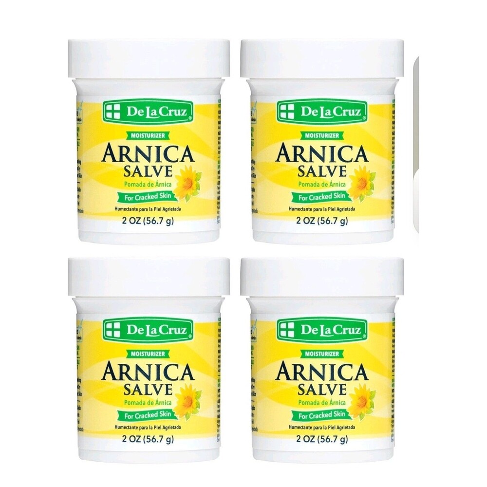 De La Cruz Arnica Salve for Cracked Skin 2 OZ - (4 JARS) / Made in USA Exp 04/29